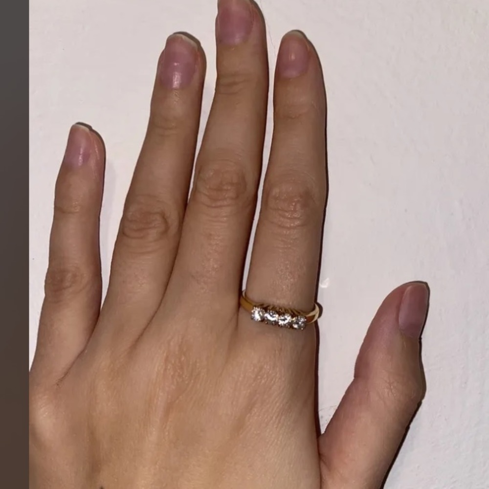Size 9 Diamond ring with gold band